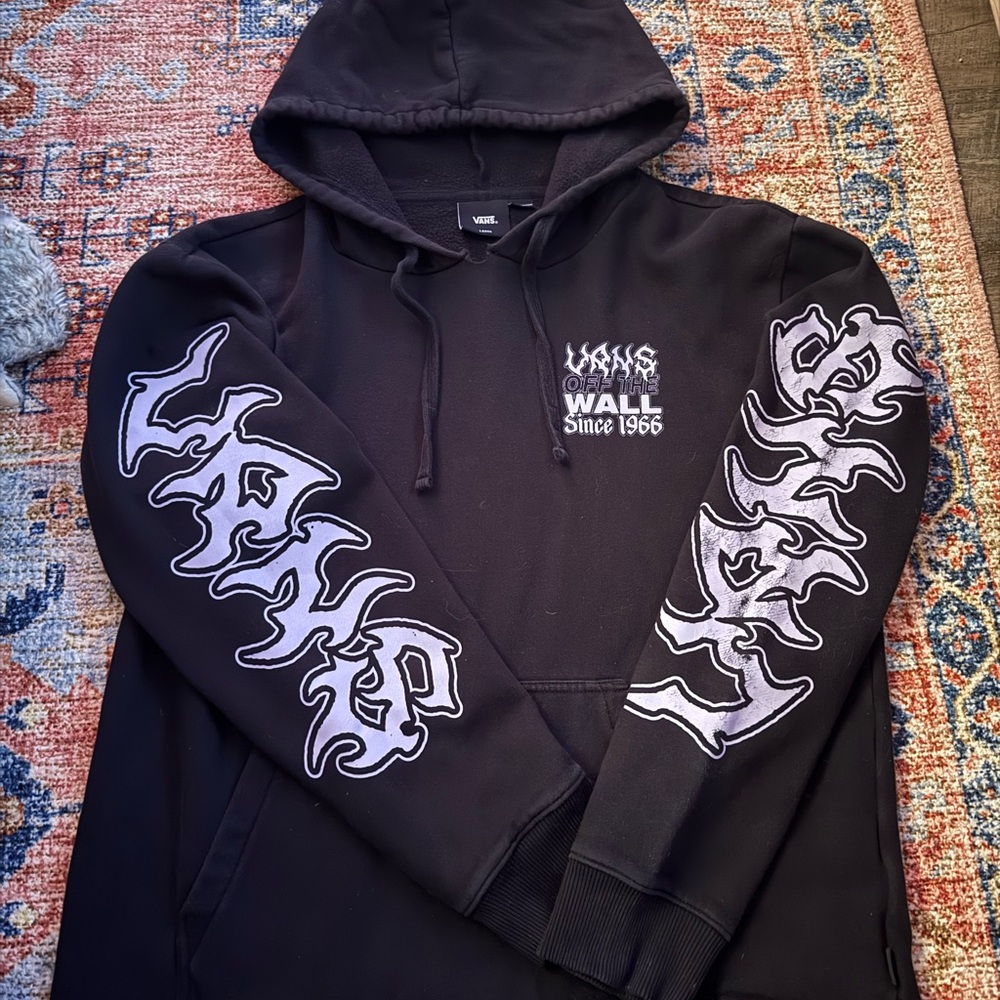 Vans Black Hoodie with Logo Detail
